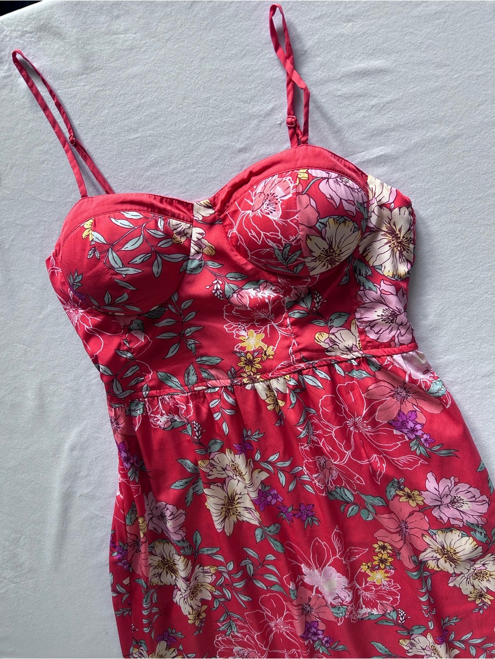 B.O.G. Collective Red Floral Bustier Maxi Dress Size M - Picture 9 of 9